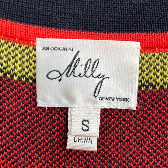 Milly Women Mini Knit Dress Tie Waist Sleeveless Scoop Neck Multicolor Small - Picture 7 of 9